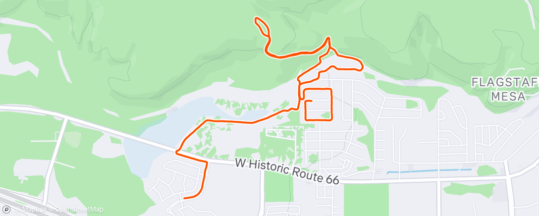 Map of the activity, 180 cadence music all the way up the hill