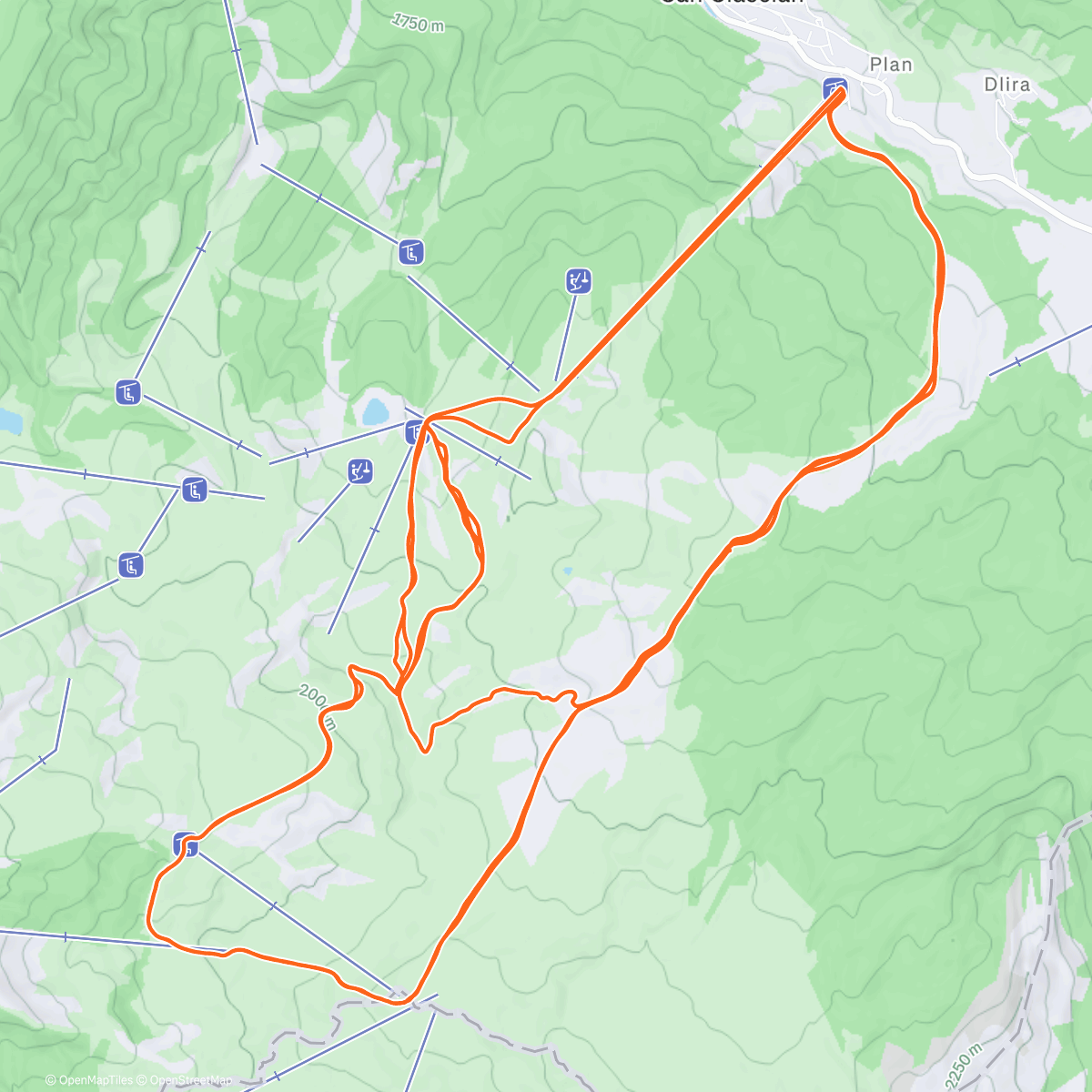 Карта физической активности (Morning Backcountry Ski)