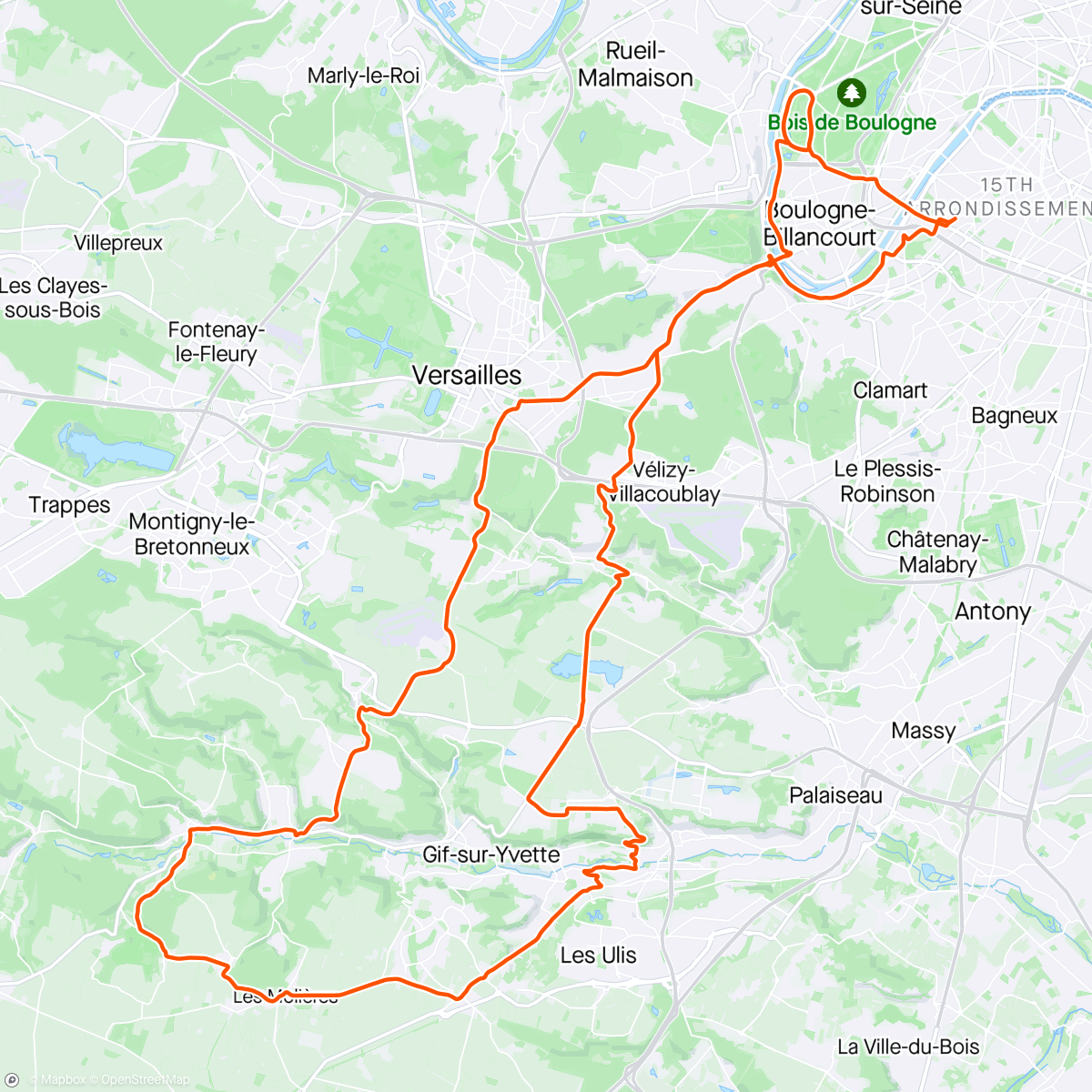 Map of the activity, Ride 🌦️