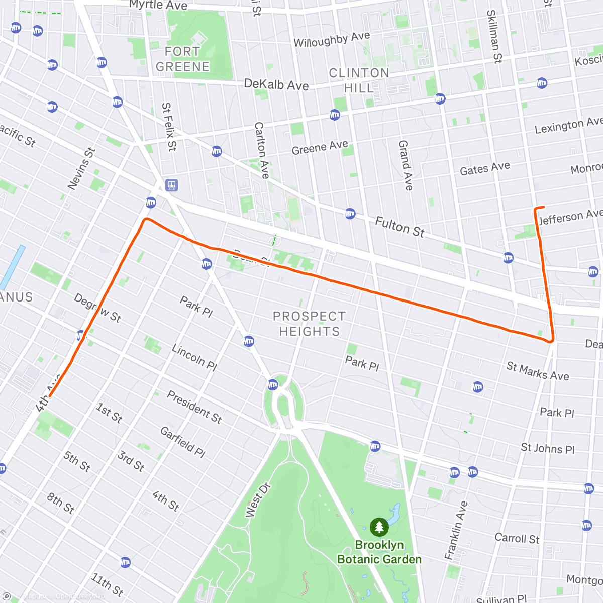 Map of the activity, Ride back from U-Haul