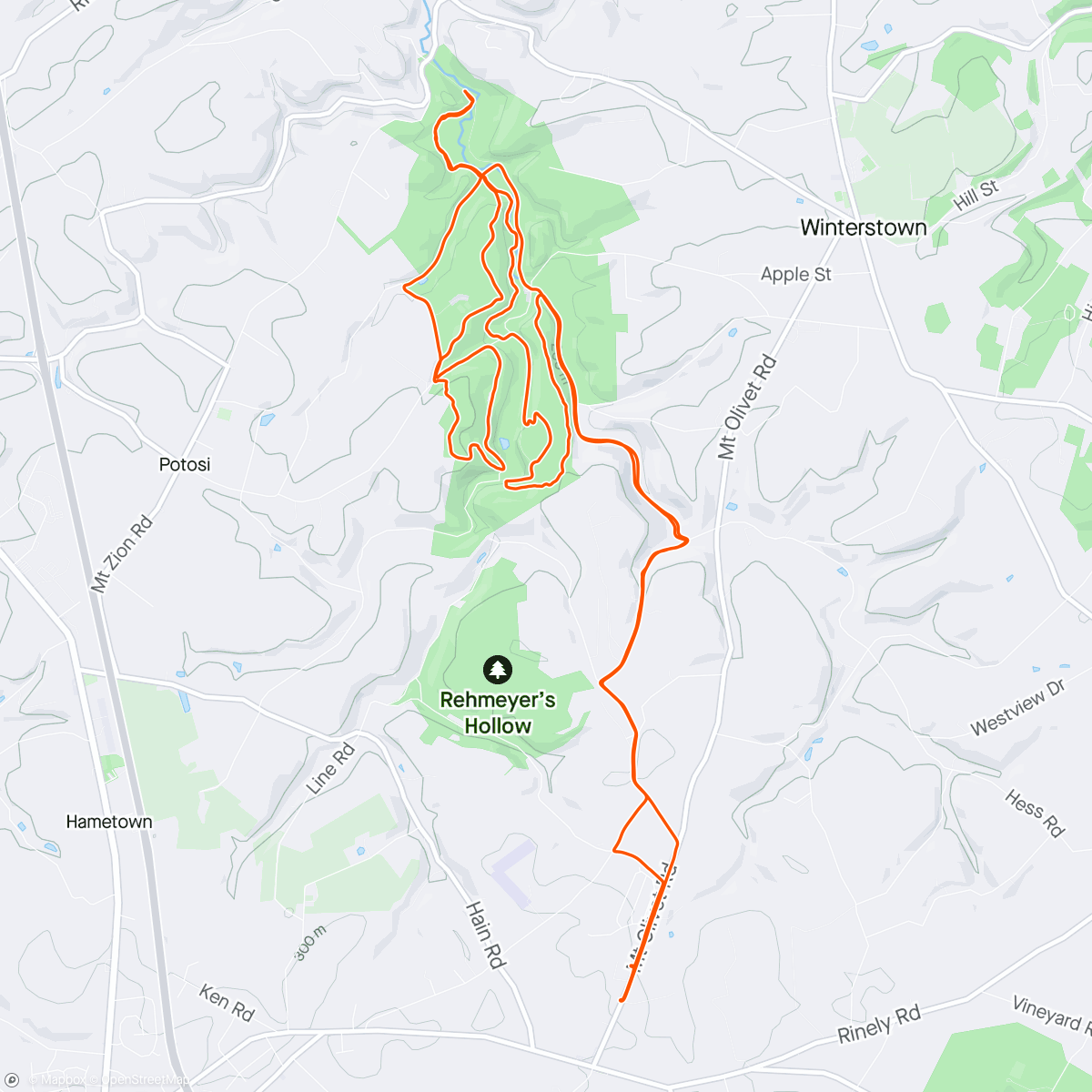 Map of the activity, Lunch Mountain Bike Ride