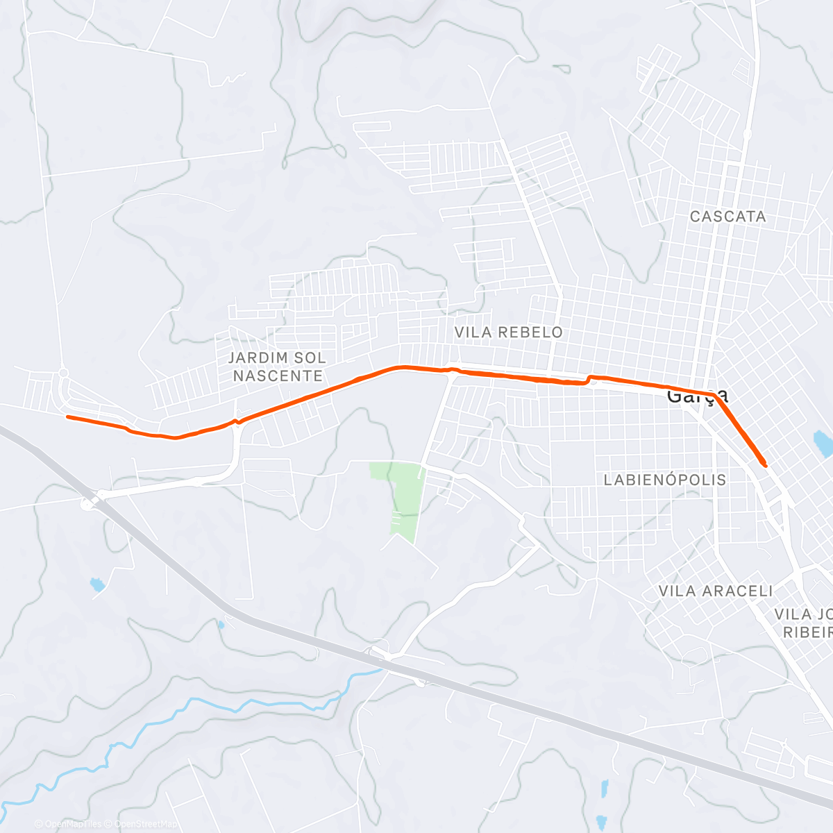 Map of the activity, Corrida matinal