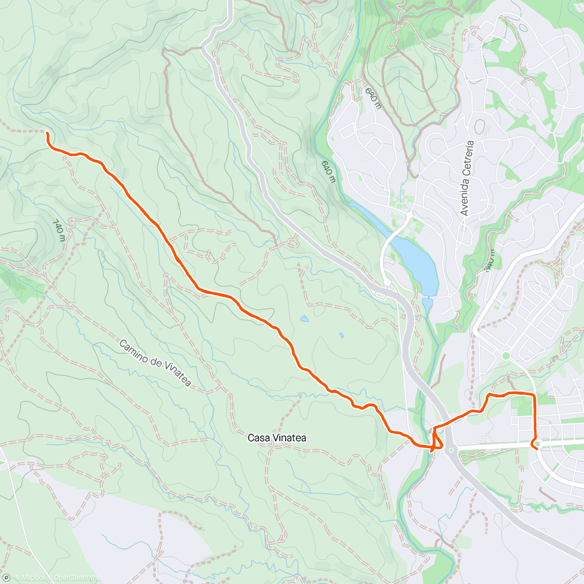 Map of the activity, Afternoon Hike