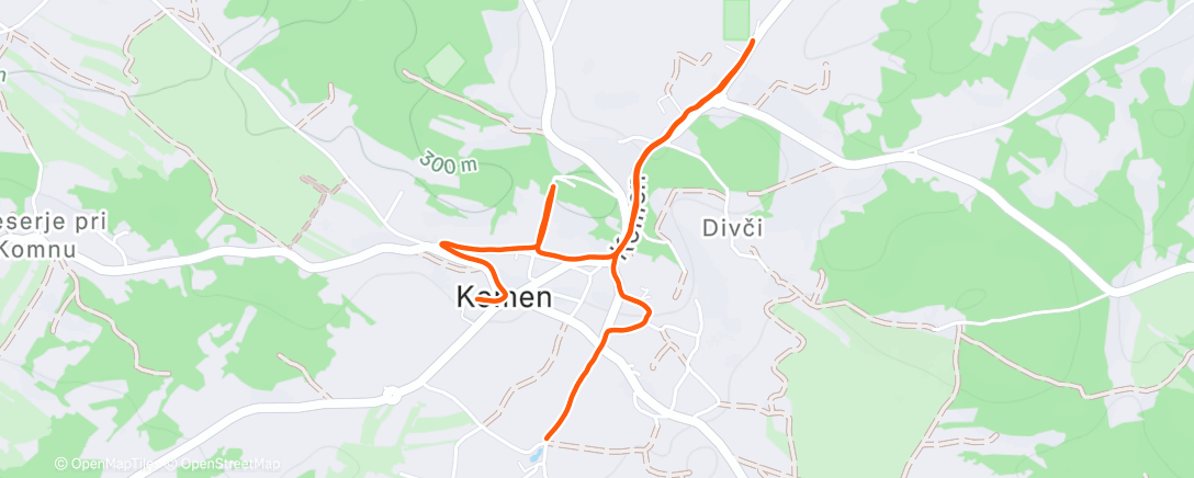 Map of the activity, Evening Run