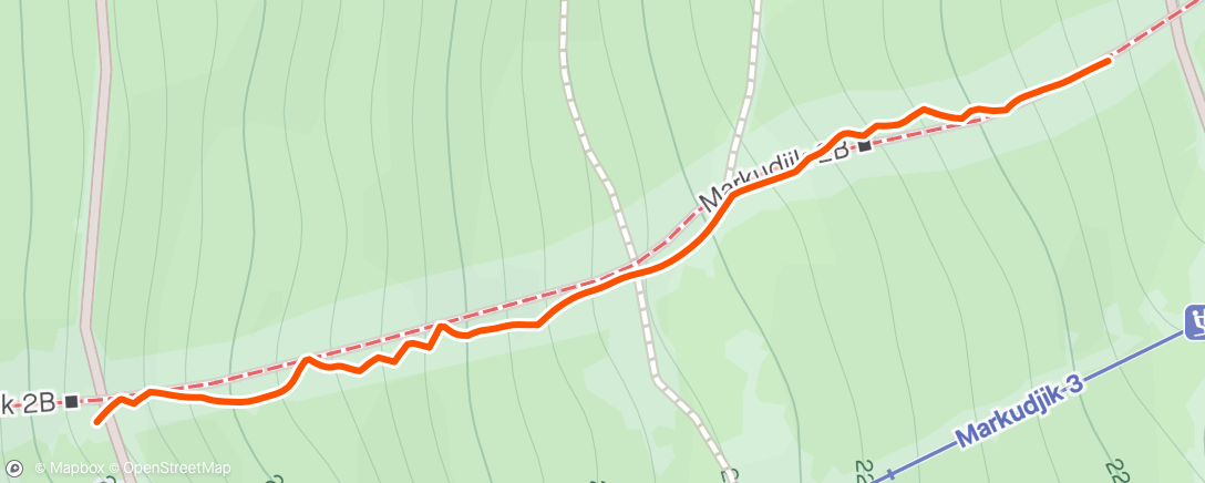 Map of the activity, Red run in mountains
