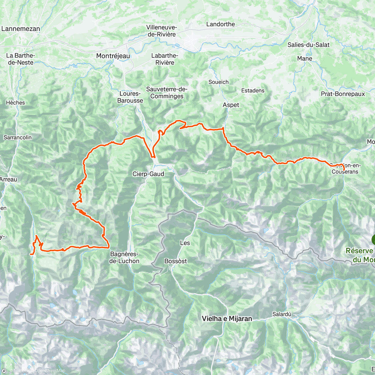 Map of the activity, Pyreneeën etappe 5