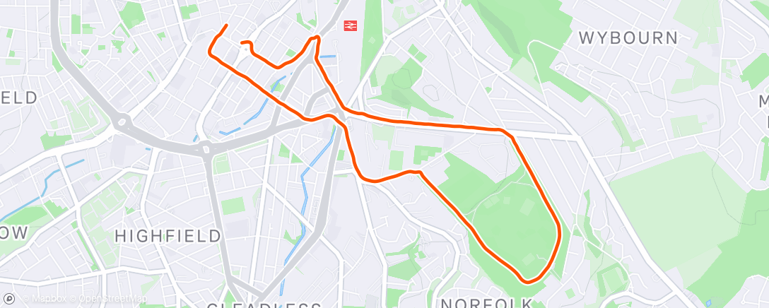 Map of the activity, Afternoon Run