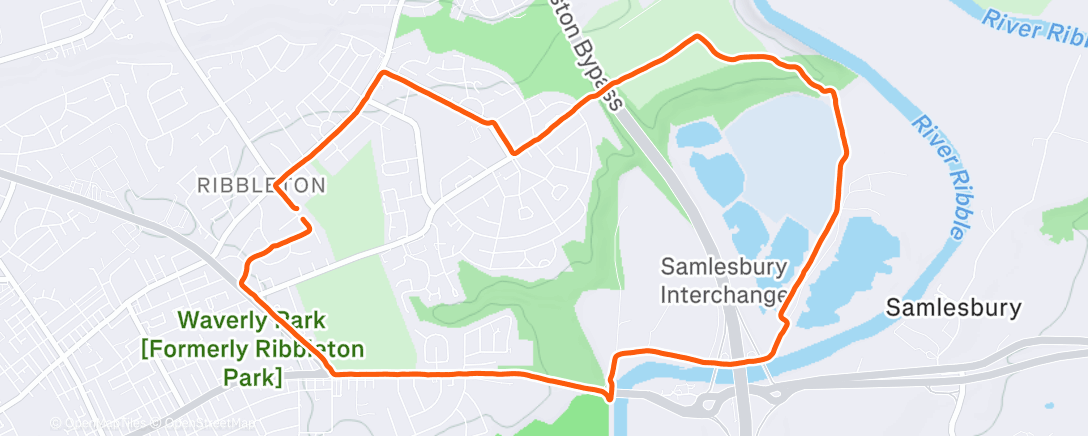 Map of the activity, Morning Run