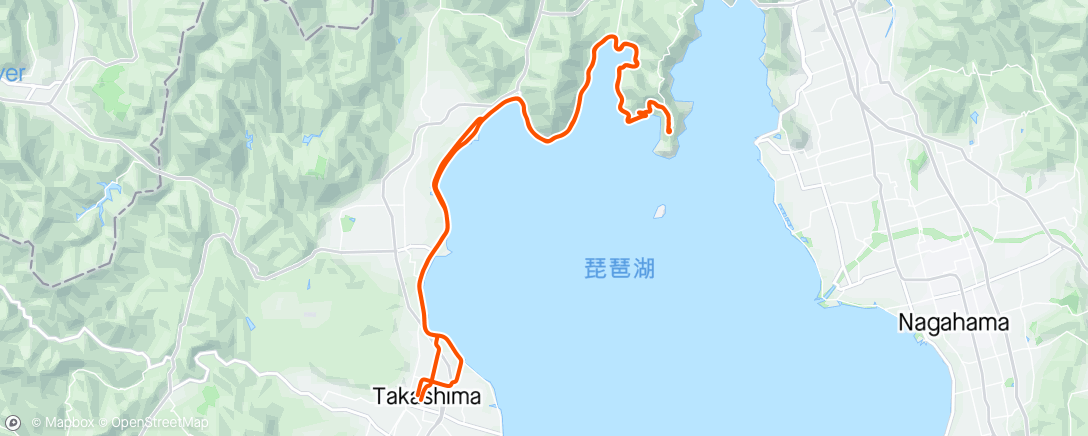 Map of the activity, 奥琵琶湖花見ライド