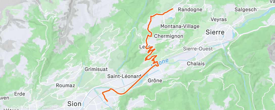 Карта физической активности (Aller patiner à Crans)