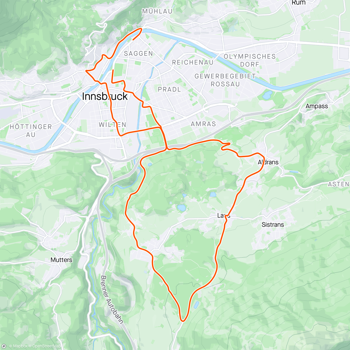 Karte der Aktivität „Zwift - Zwift Academy Tri: Bike Workout 3 | 70.3 Development in Innsbruck”