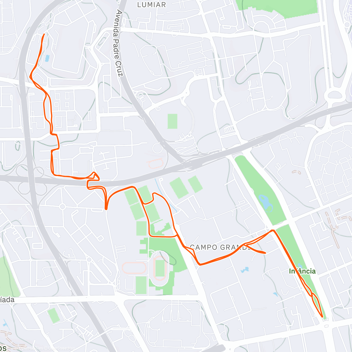 Map of the activity, Lunch Run