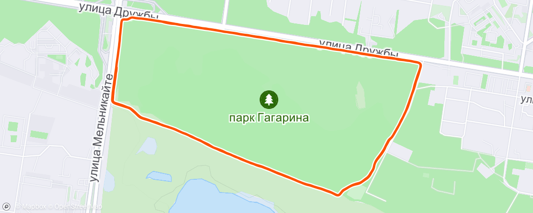 Map of the activity, Evening Run