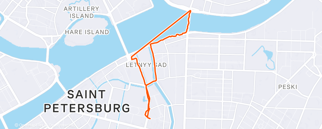 Map of the activity, Вечерний забег