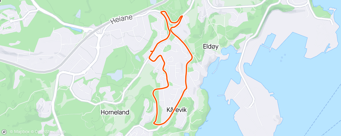 アクティビティ「Superduperkort kveldsrunde 🏃‍➡️」の地図