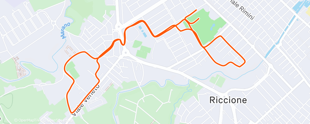 Map of the activity, Afternoon Run