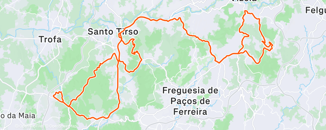 Map of the activity, Volta de bicicleta à hora do almoço