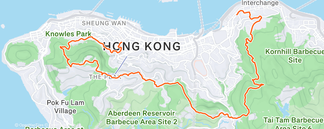 Map of the activity, Victoria Peak - Jardine's Lookout