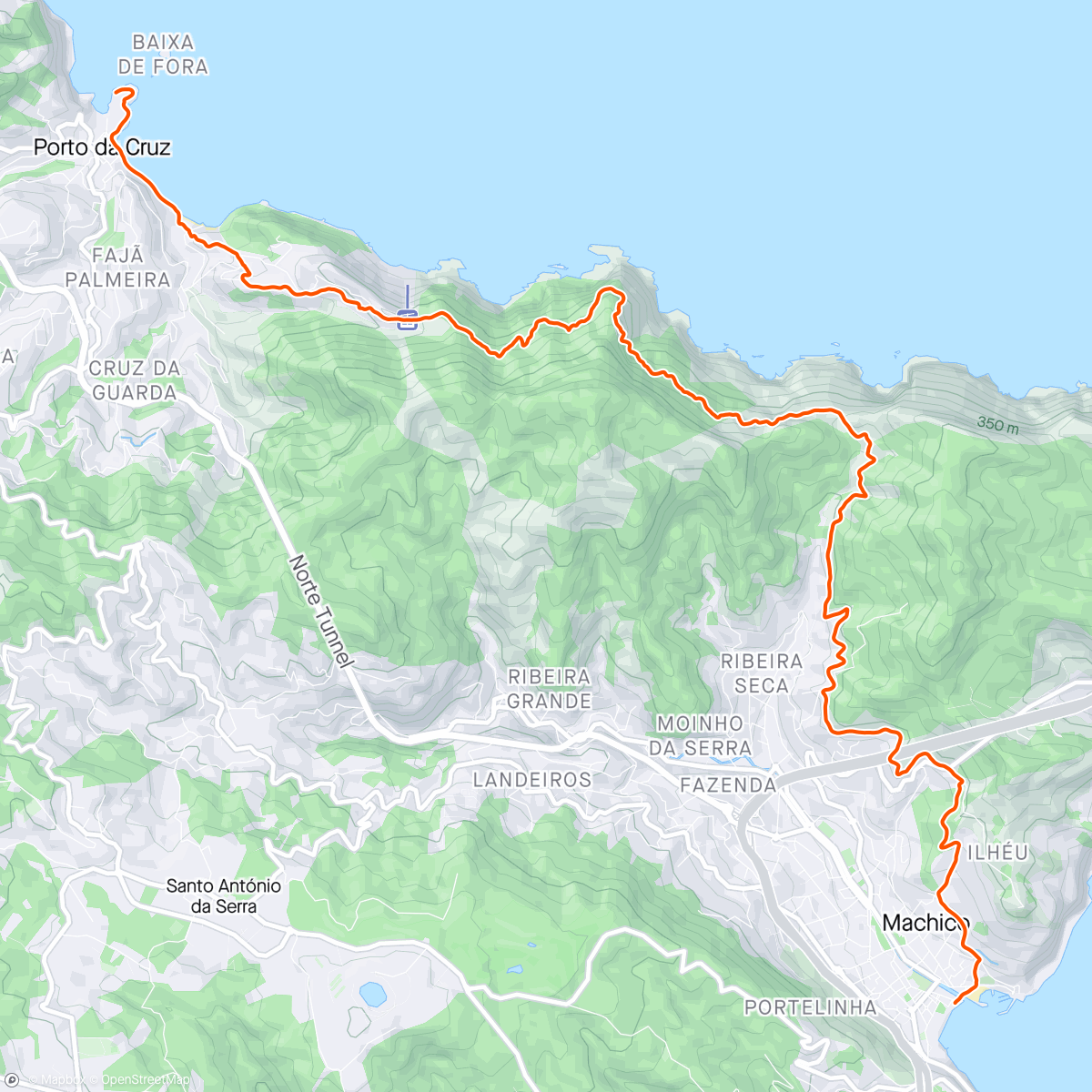 Map of the activity, MIUT 16km - reconhecimento