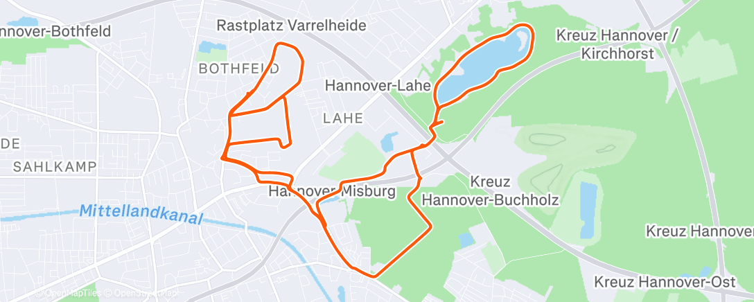 Map of the activity, Fahrt am Nachmittag