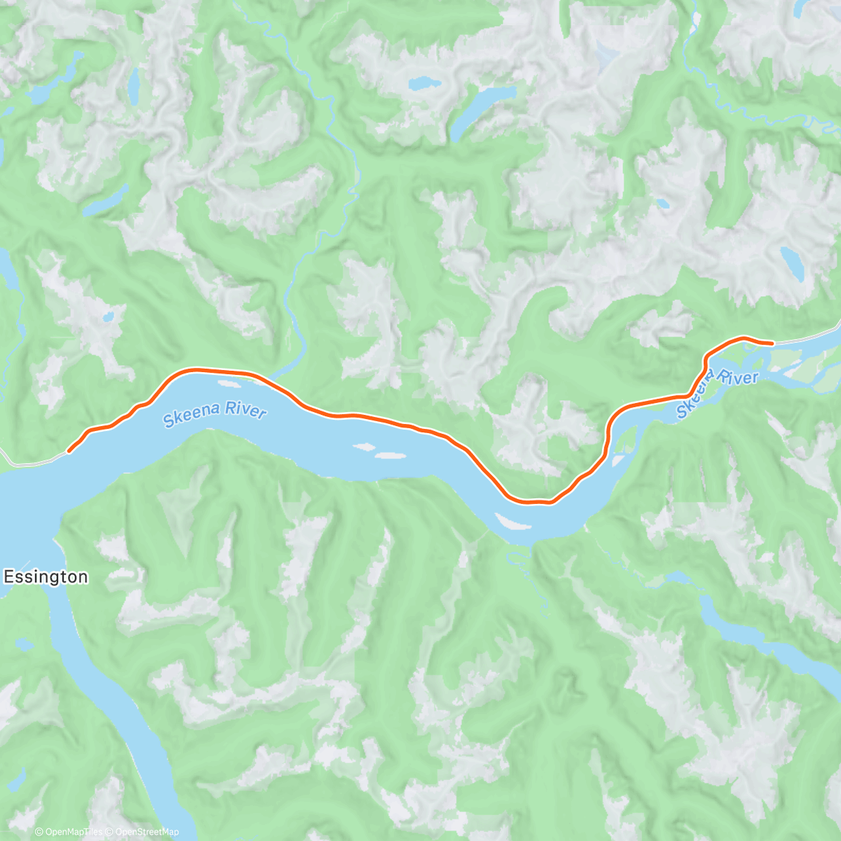Map of the activity, ROUVY - Skeena River | Canada