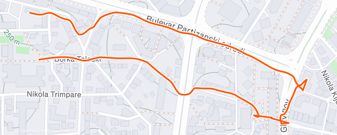 Map of the activity, Morning Walk