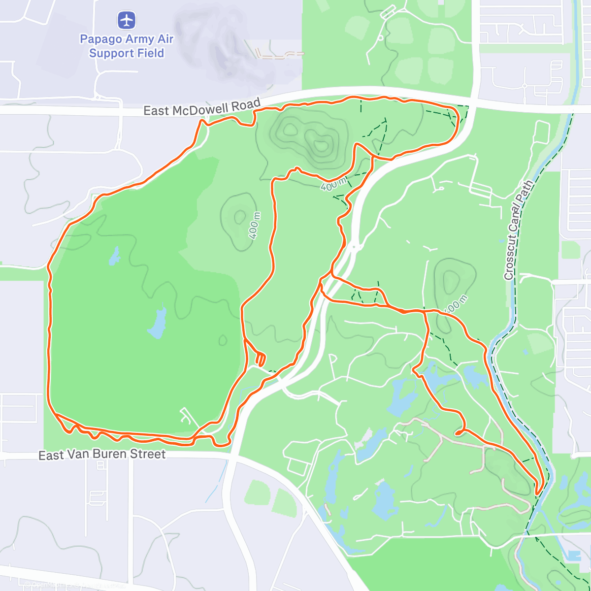 Map of the activity, Papago Park: Consolation Ride - Moar Pedaling, less HAB