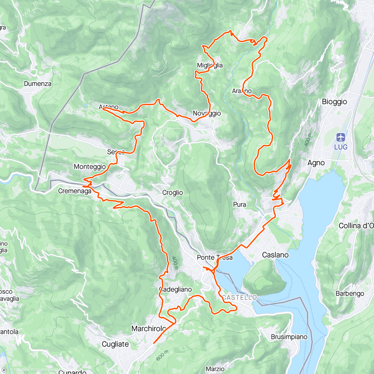 Map of the activity, Giro Malcantone