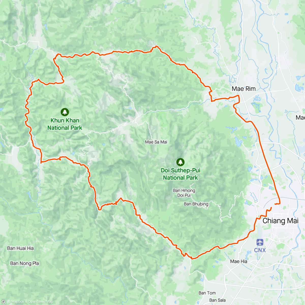 Map of the activity, Samoeng XL ccw