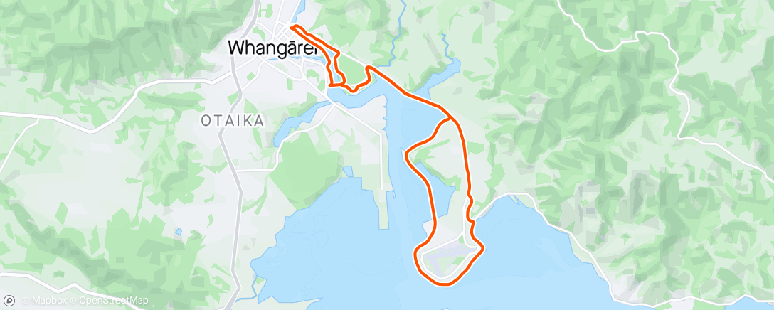 Mapa de la actividad, Whangarei half marathon pacer…2 hours