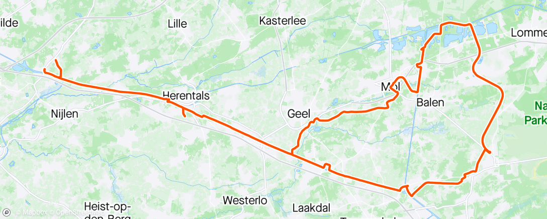 Map of the activity, Herentalse longafdeling on tours