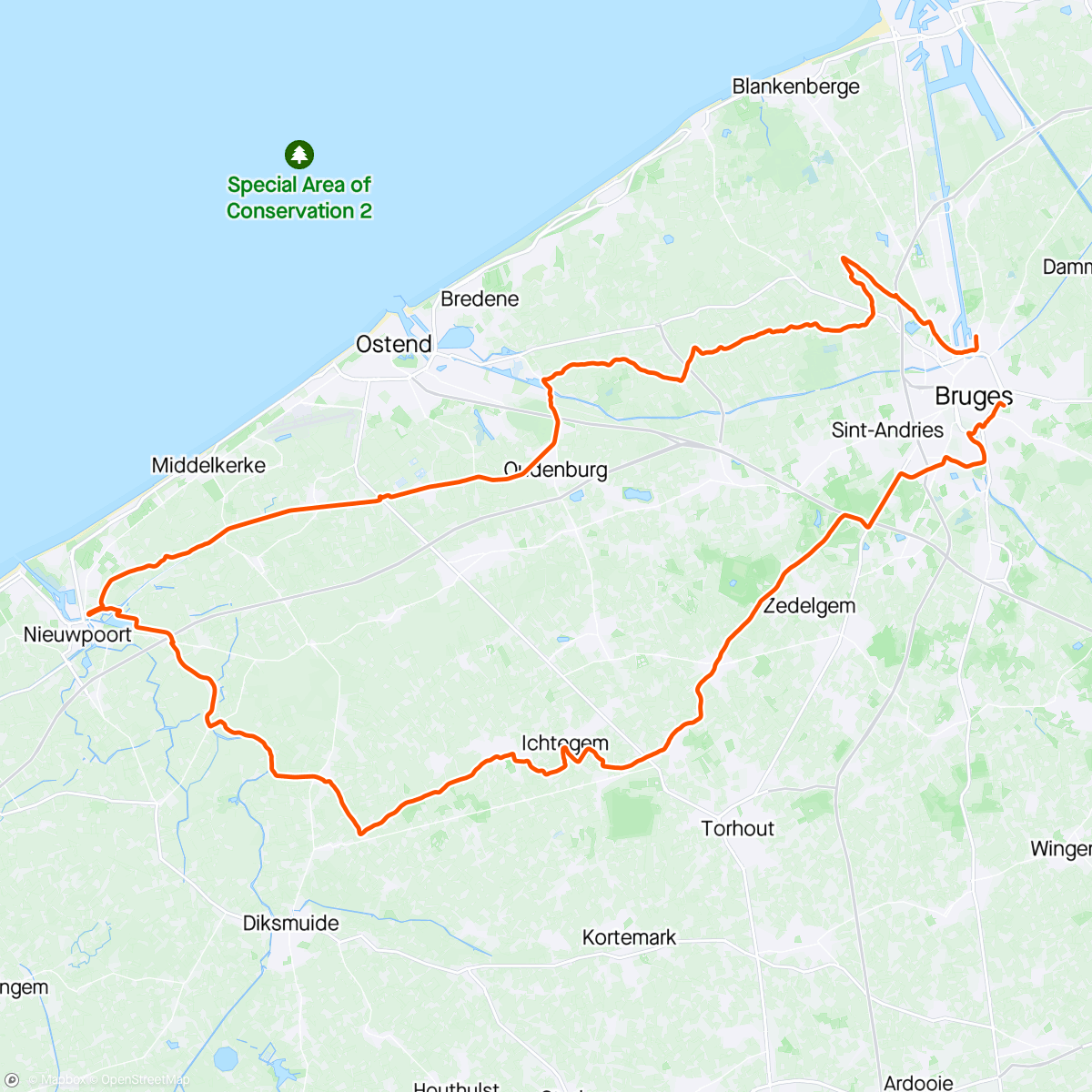 Map of the activity, Goezeput Rudy’s Tour