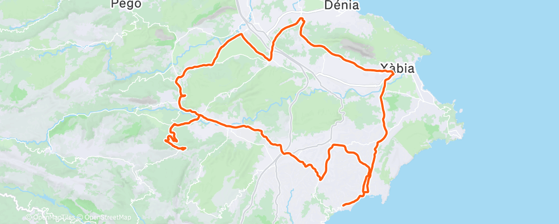 Map of the activity, Cycling