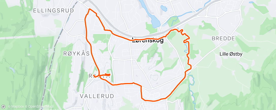 Map of the activity, Afternoon Run