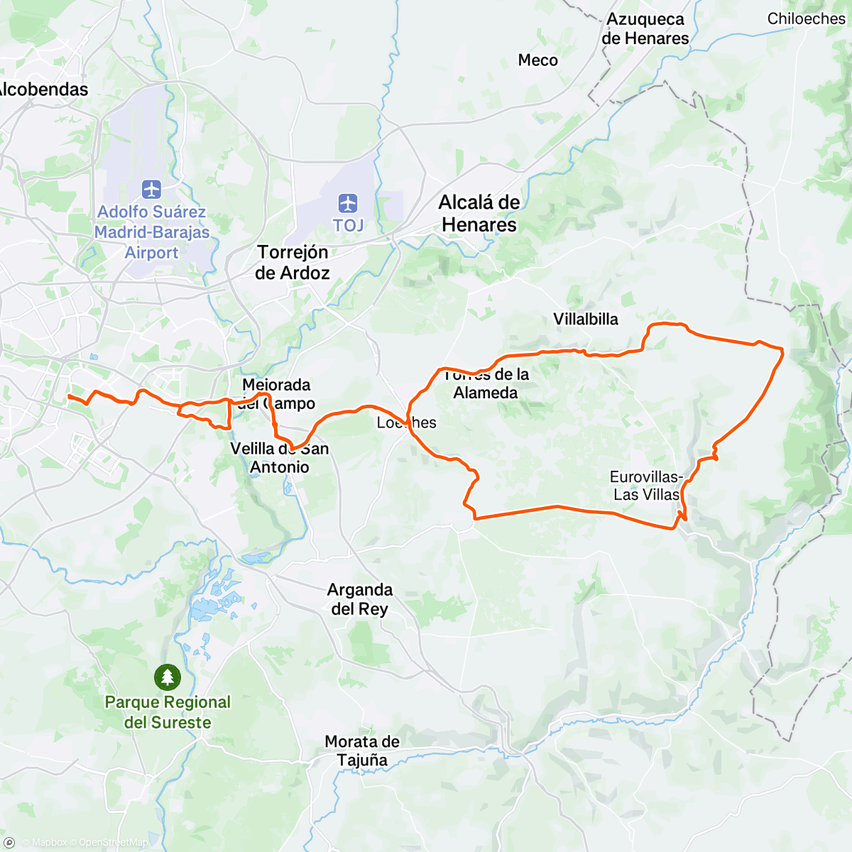 Map of the activity, Bicicleta por la mañana