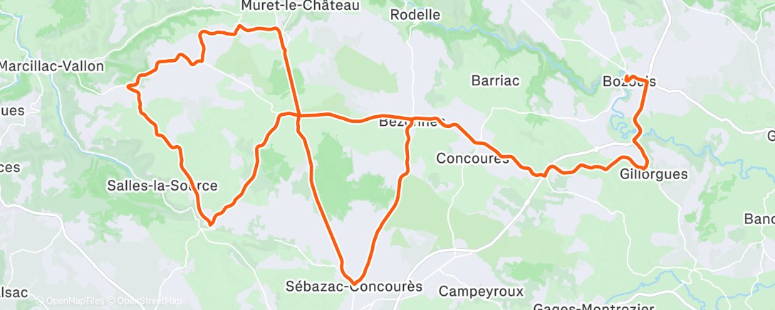 Map of the activity, 2025-12-31Ride