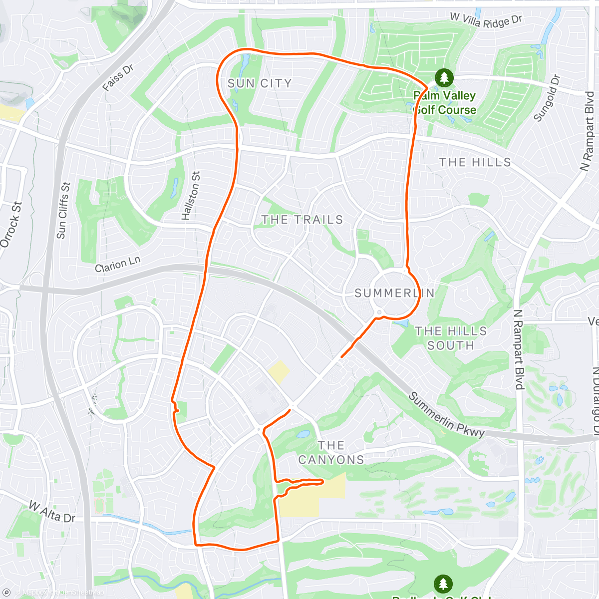 Map of the activity, Morning Run