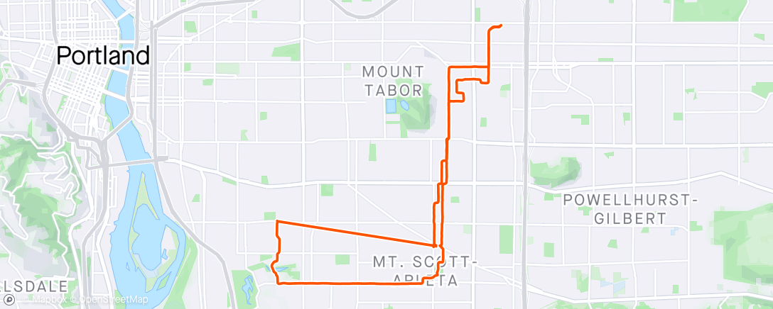 Map of the activity, Foster Night Ride