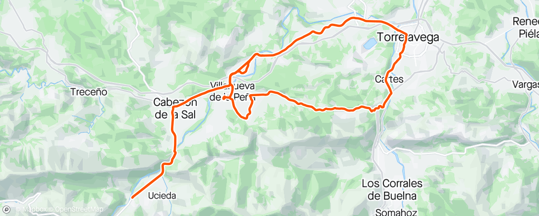 Map of the activity, 2h Road