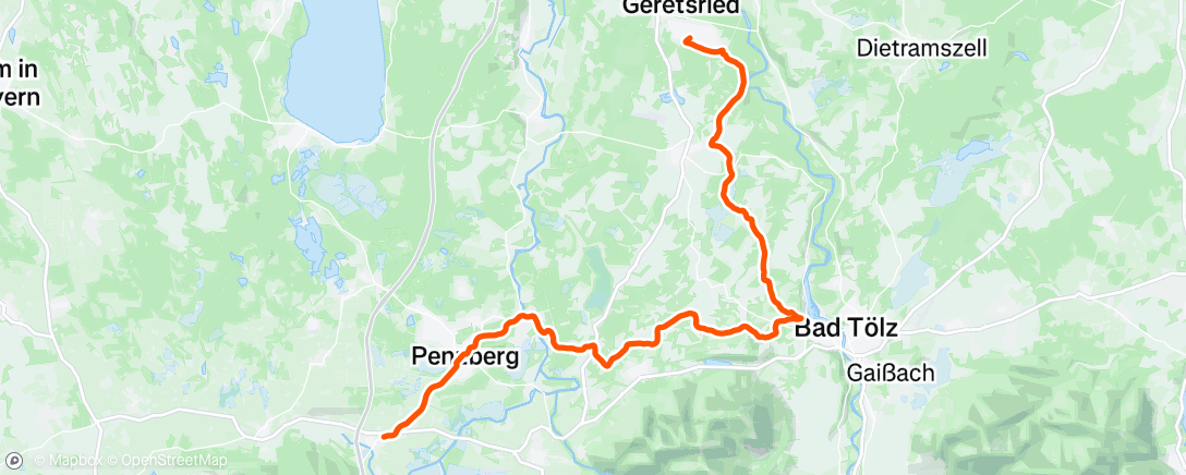 Map of the activity, Afternoon Mountain Bike Ride