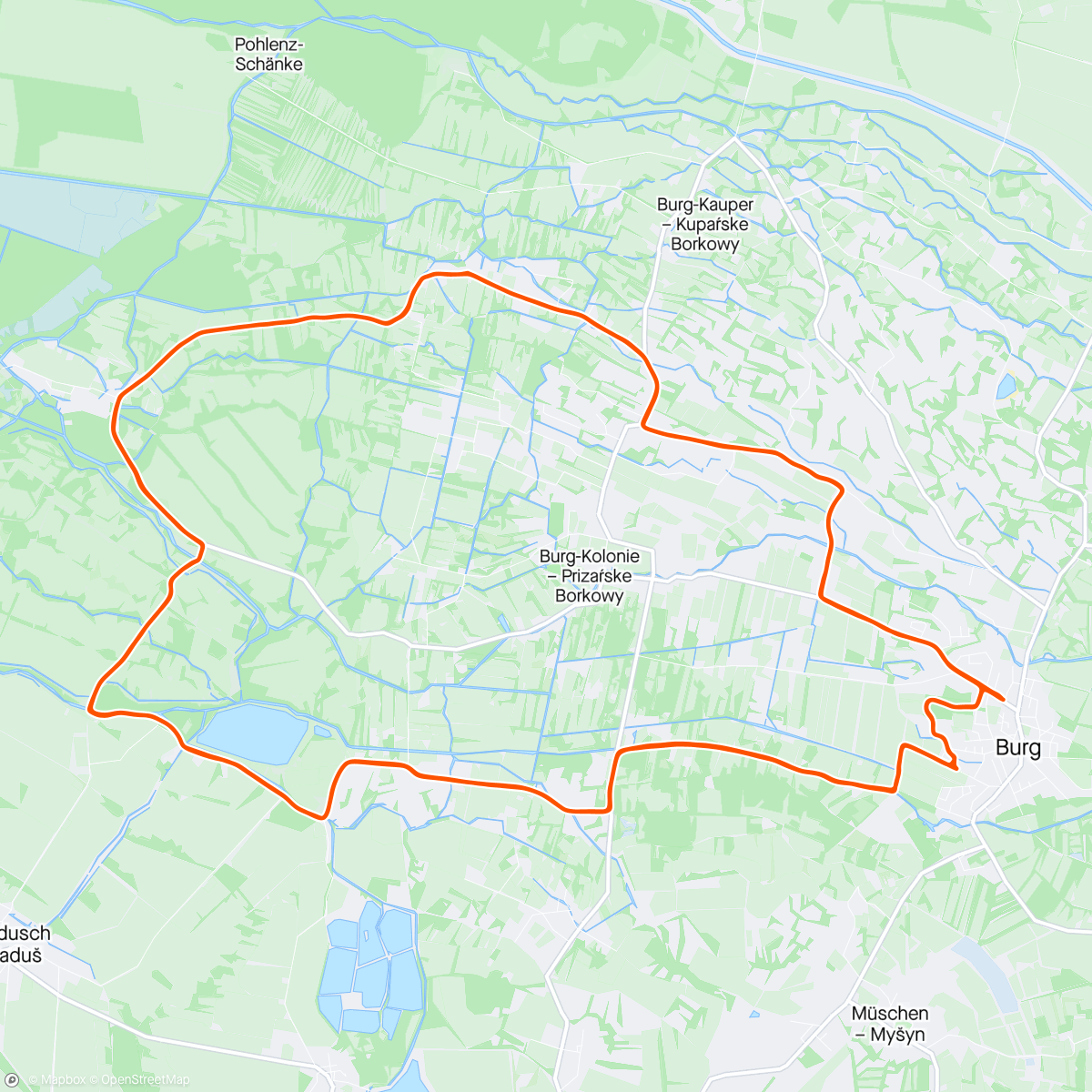 Map of the activity, Spreewaldmarathon 2024
