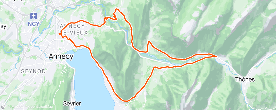 Map of the activity, Sortie vélo le matin