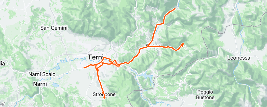 Map of the activity, Ciclismo pomeridiano