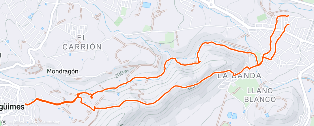 Map of the activity, Carrera de mañana