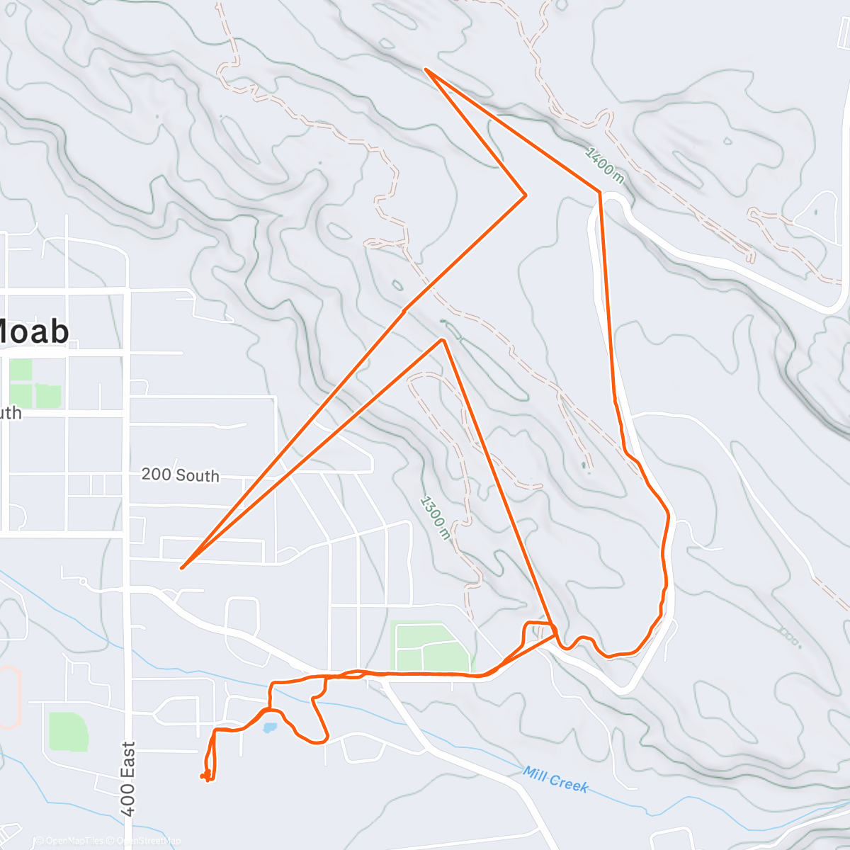 Map of the activity, Lunch Trail Run