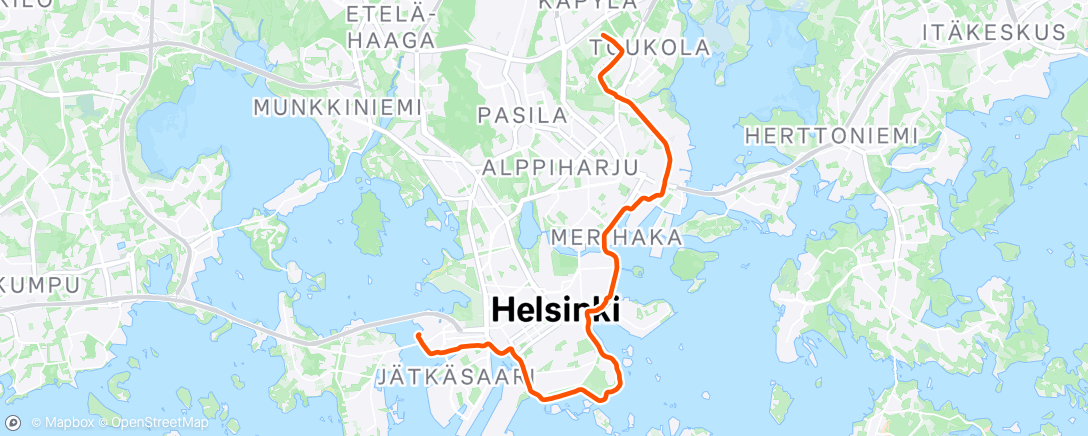 Map of the activity, Afternoon Run