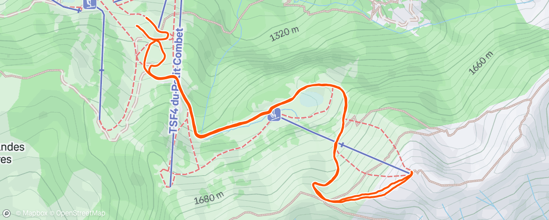 Map of the activity, Trail le matin