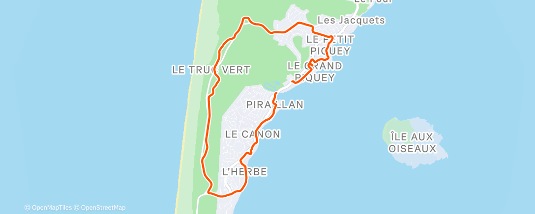 Map of the activity, Course à pied le matin