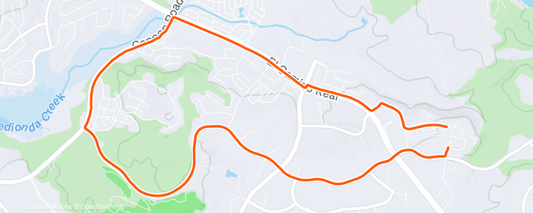 Map of the activity, Morning Run
