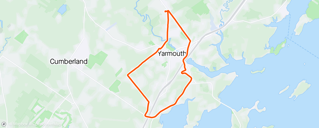Map of the activity, Yarmouth yogging